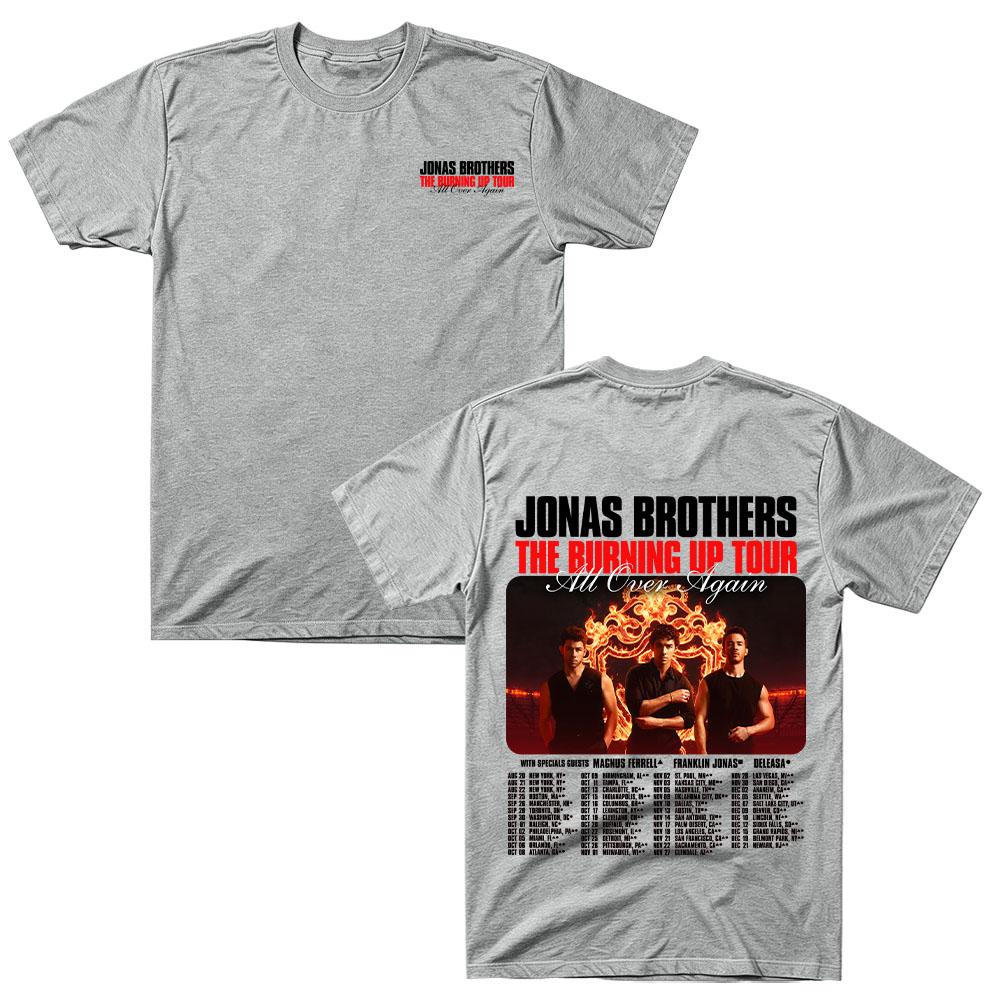 Msg Burning Up Tour Tee Jonas Band Brothers Vintage Graphic Print T Shirts Music Cotton Unisex Y2k New Streetwear Casual Wounisex Tops
