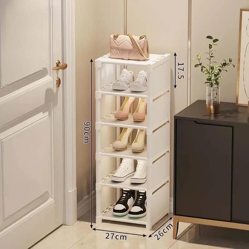 Stackable Multilayer Shoe Rack Narrow Shape Sneakers Shoe Storage Save Space Doorway Corner Shoe Rack Large Capacity Shoe Stand