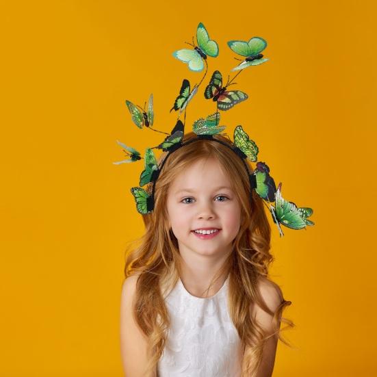Cerchietto per capelli da donna con finte farfalle, decorazione esagerata per feste e matrimoni