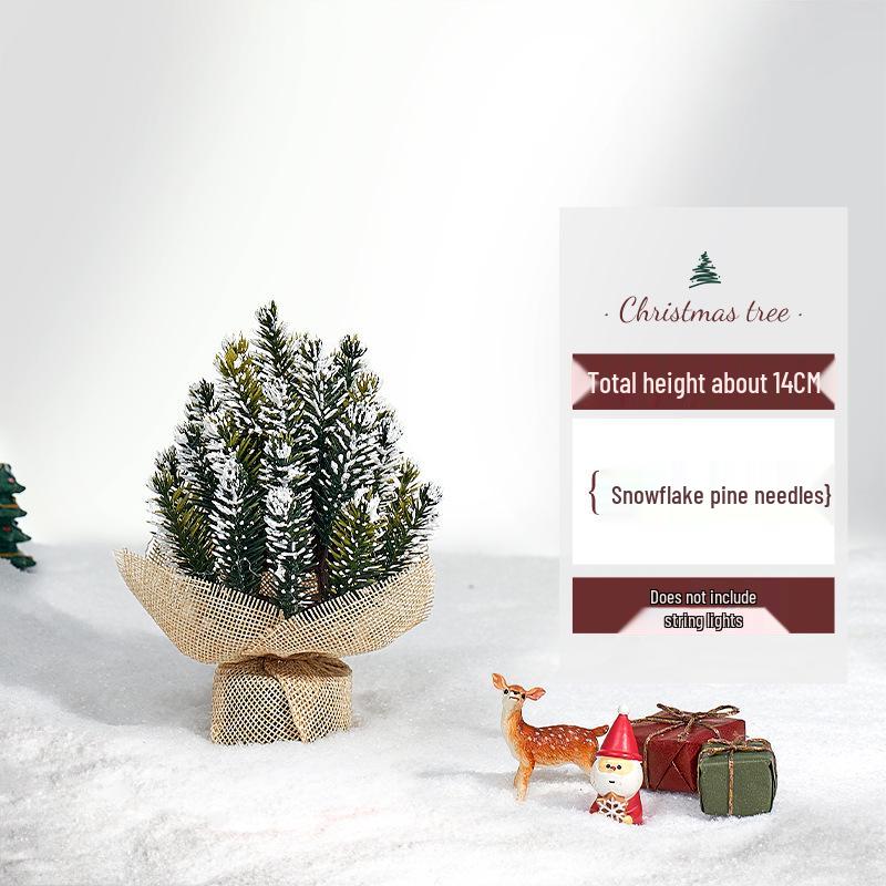 Small Crooked Neck Christmas Tree Ornament for Desktop Decoration