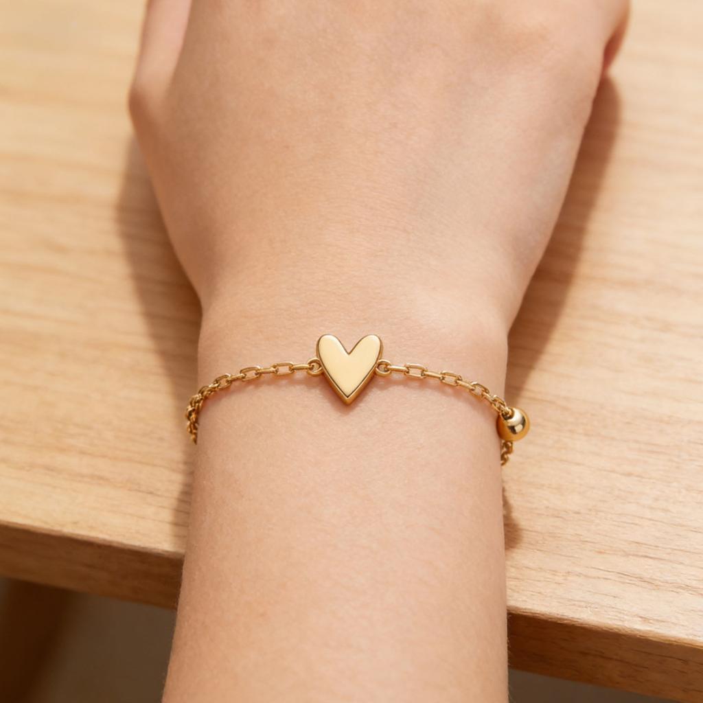 Fashionable Hollow Heart Charm Bracelet Stainless Steel Adjustable Chain Accessory Fashion Jewelry Gift for Her