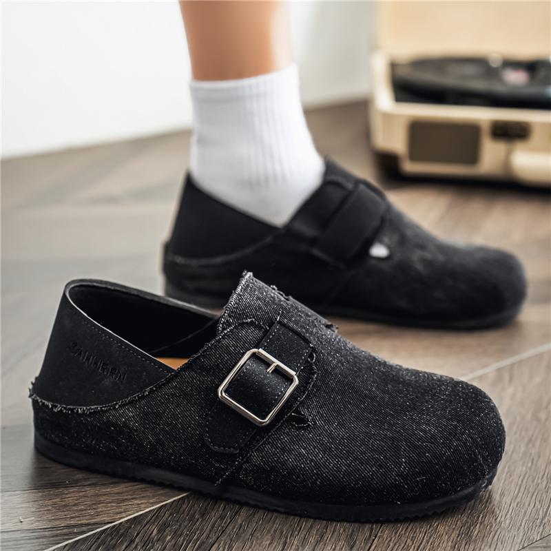 Mules Slip-On da Uomo in Denim Taglia Grande Lavate Casual Zoccoli Mocassini Scarpe Leggere Estive da Passeggio per Esterno Uso Quotidiano
