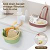 Wall-mounted Sink Draining Basket, Sink Without Holes for Hanging, Kitchen Storage Filter Basket, Residue Filtering Shelf