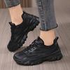 Women's Black Non-Slip Height-Increasing Sports Shoes - Fashionable, Comfortable, Versatile, Thick Sole for Spring/Autumn