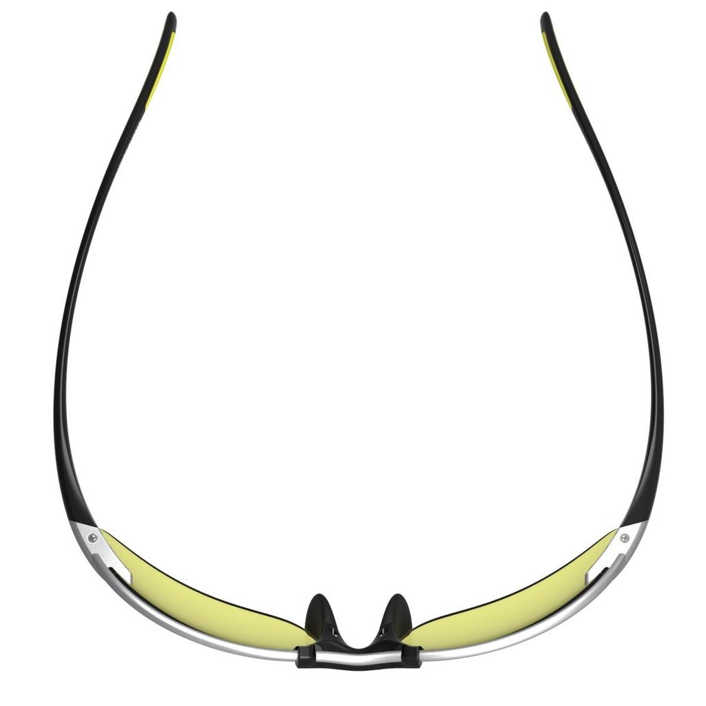 Sports Sunglasses Airless Wave Lens Usable at MTSIL Matte Titanium Silver x Matte [SWANS] Multi-Coated Model, Night, SA-517 Black/Yellow (Double-Sided