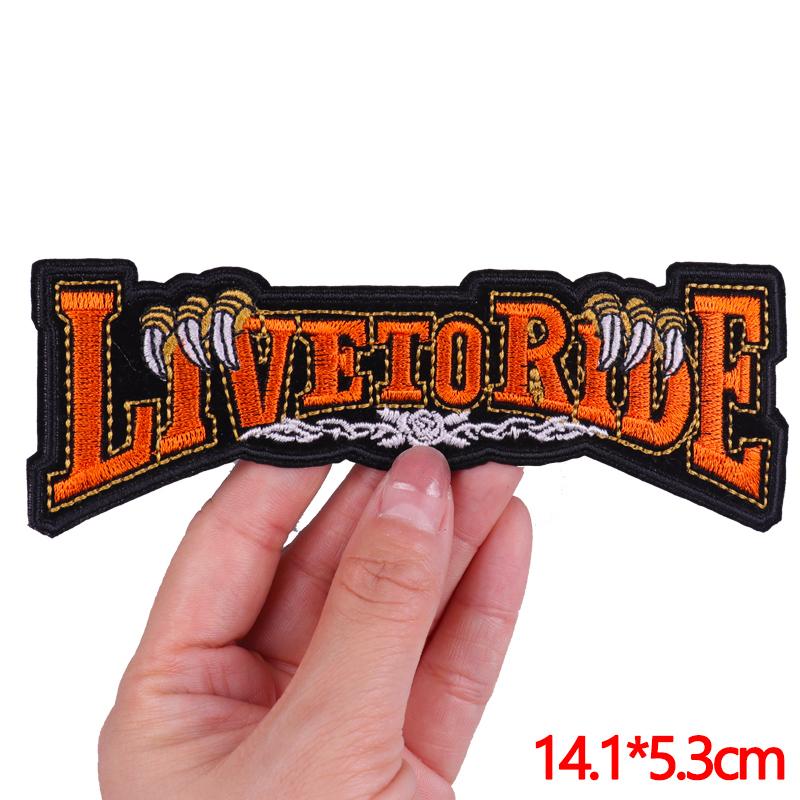 

Панк Нашивка с вышивкой животного Обезьяна/Байкер/Рок Нашивка Пришивные нашивки для одежды Живи, чтобы ездить Нашивки на одежду Куртка Сделай сам