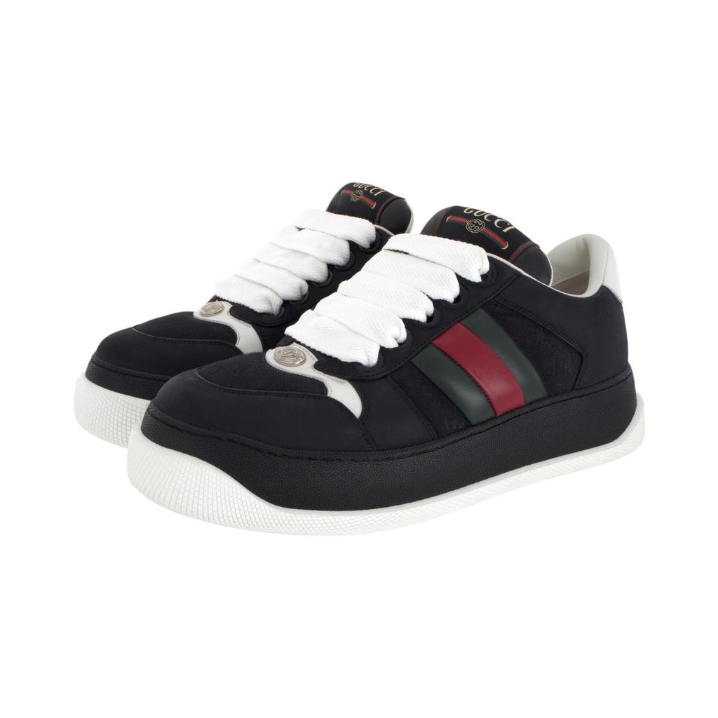 Gucci Screener Leather Low Top Casual Shoes Men's Black 777106AAD4B1081