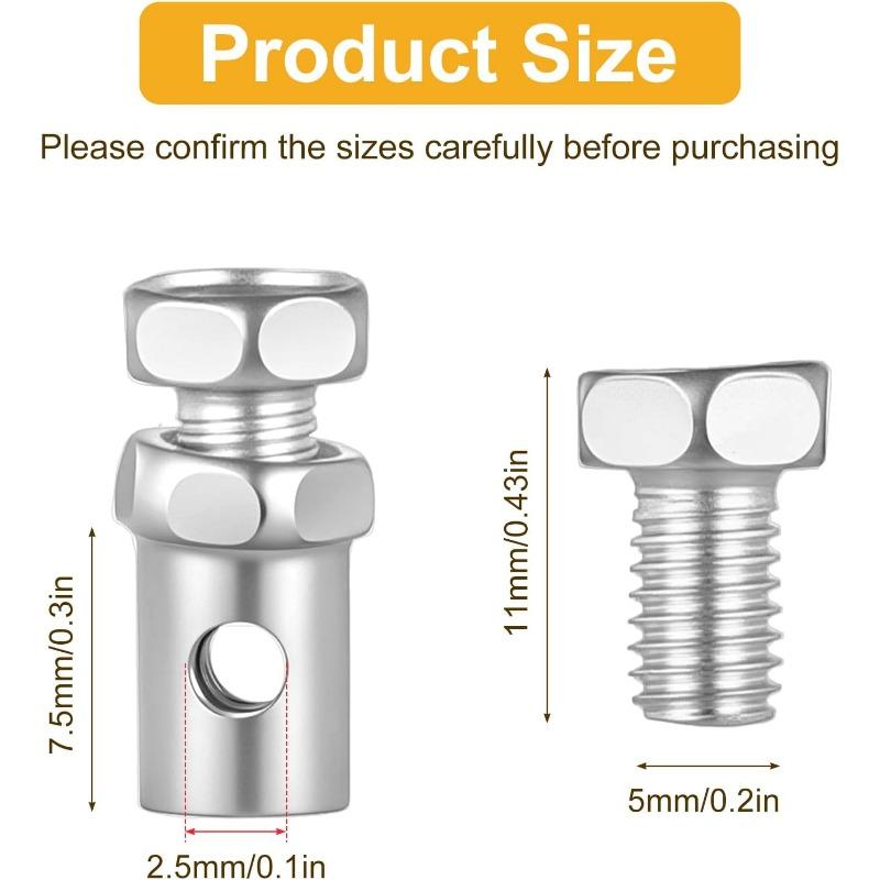 20Pcs Throttle Cable Stops, Universal 1/8" Throttle Cable Stop Nipples Clutch Brake Ends Repair for Bike Go Kart Motorcycles Law