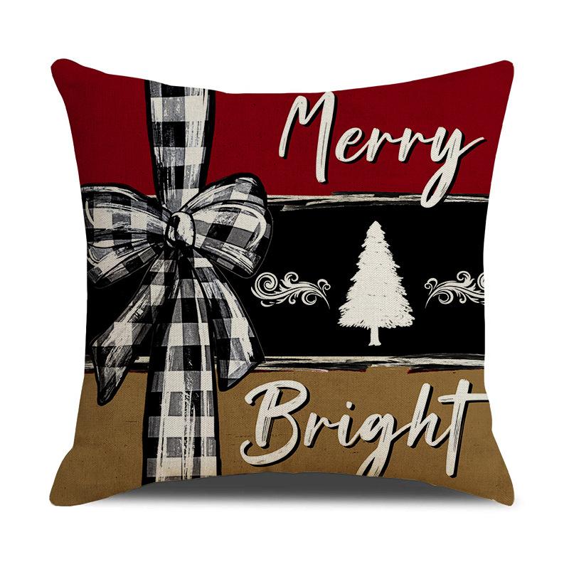 Weihnachts-Kissenbezug Herbst- und Winter-Set Kombination Kissen Kissen Leinen Bedruckt Sofa-Kissen