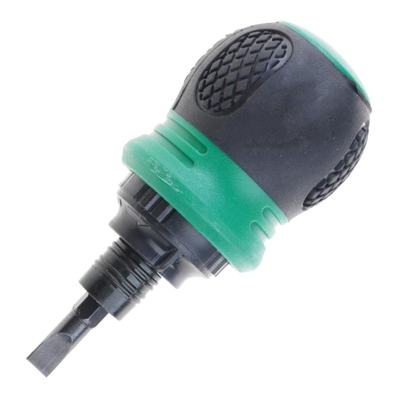 Double Head Ratcheting Screwdriver Retractable Shafts Compact Steel Tool For Tight Space DIY Projects