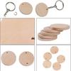 50Pcs DIY Crafts Wooden Discs with Keychain 35mm Round Wooden Ornaments  Reminder Record
