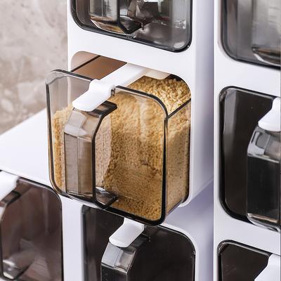 Wall-mounted Seasoning Box Salt Pepper Spice Rack Jar Storage Container Pepper Jar Seasoning Pot Combination Boxes Set Organizer