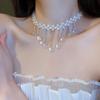 Retro Court Style Double Layer Pearl & Diamond Necklace - Elegant Choker for Women