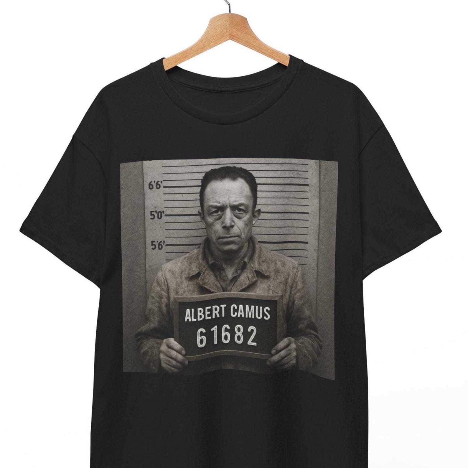 Albert Camus Mugshot T-Shirt: Existential Philosopher Graphic Tee 4XL