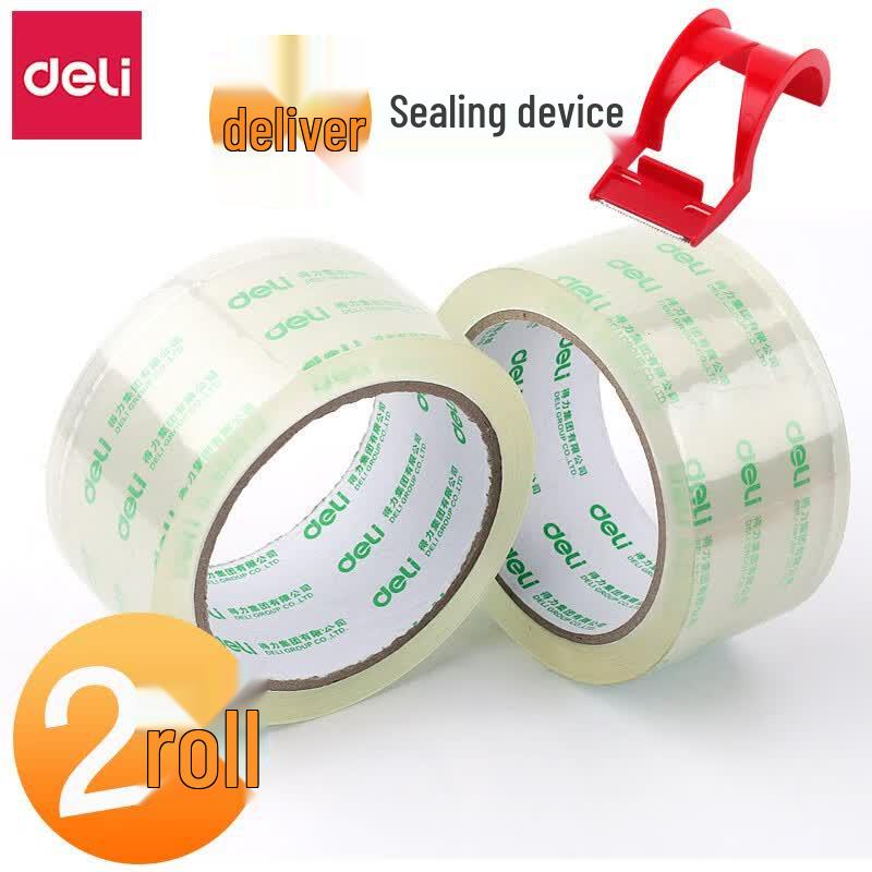 Deli 48mm Transparent Packing Tape with Dispenser Set