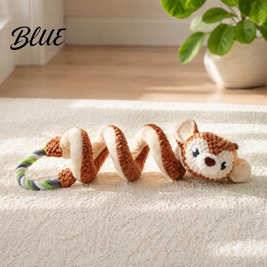 Active Play Dog Accessories Squeaky Toy with Pull Rope Plush Tug of War Toy Fun Toys for Dogs Spiral Animal Interactive Small Medium Large