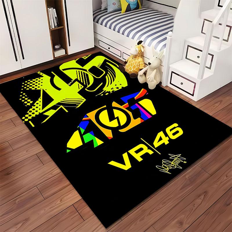 VR46 Racing Style Carpet Design Suitable As a Non-slip Mat for the Living Room or Bedroom Sofa