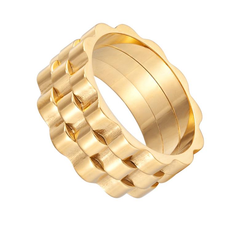 Hot Selling Vintage Stainless Steel Hip Hop Ring Personality Gear Shape Ring Simple Man Woman Fashion Jewelry Gift Daily Wear