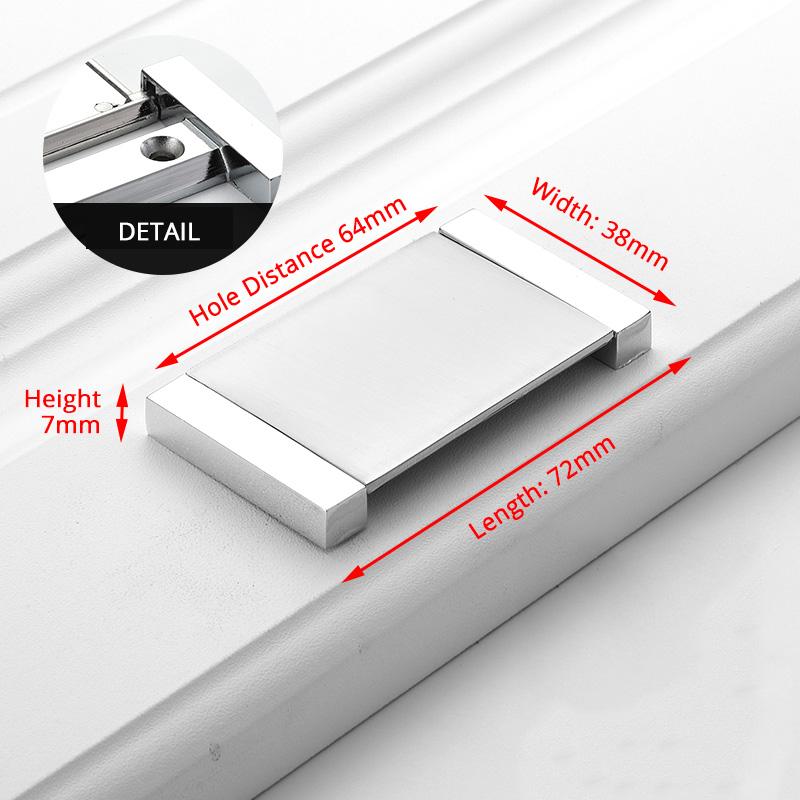 KAK Zinc Alloy Cabinet Knobs and Handles Tatami Hidden Door Handles Kitchen Handles Black Drawer Knobs Furniture Handle Hardware
