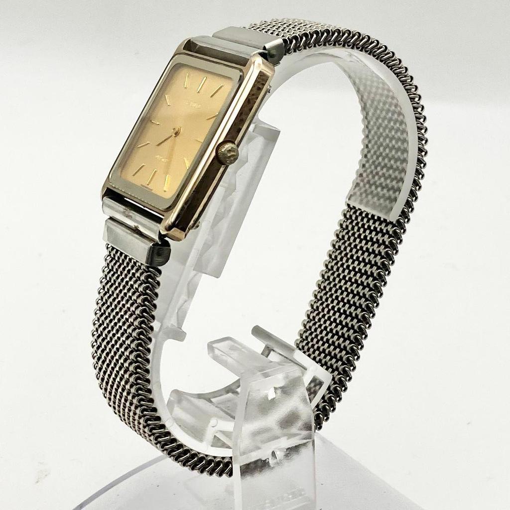 Used Working item Rado Diastar Watch Men's Gold Dial Square New Battery RADO DIASTAR Silver QZ