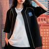 MLB Ss22 Letter Logo Embroidered Single-Breasted Short Sleeve Baseball Jersey Unisex jersey Black 3ABSR0124-50BKS