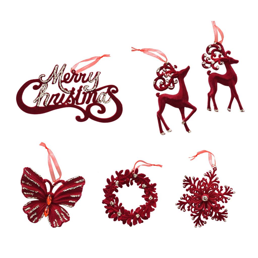 Weihnachtsbaum Hängedekoration Anhänger Vielseitige Paillettenverzierung Rot