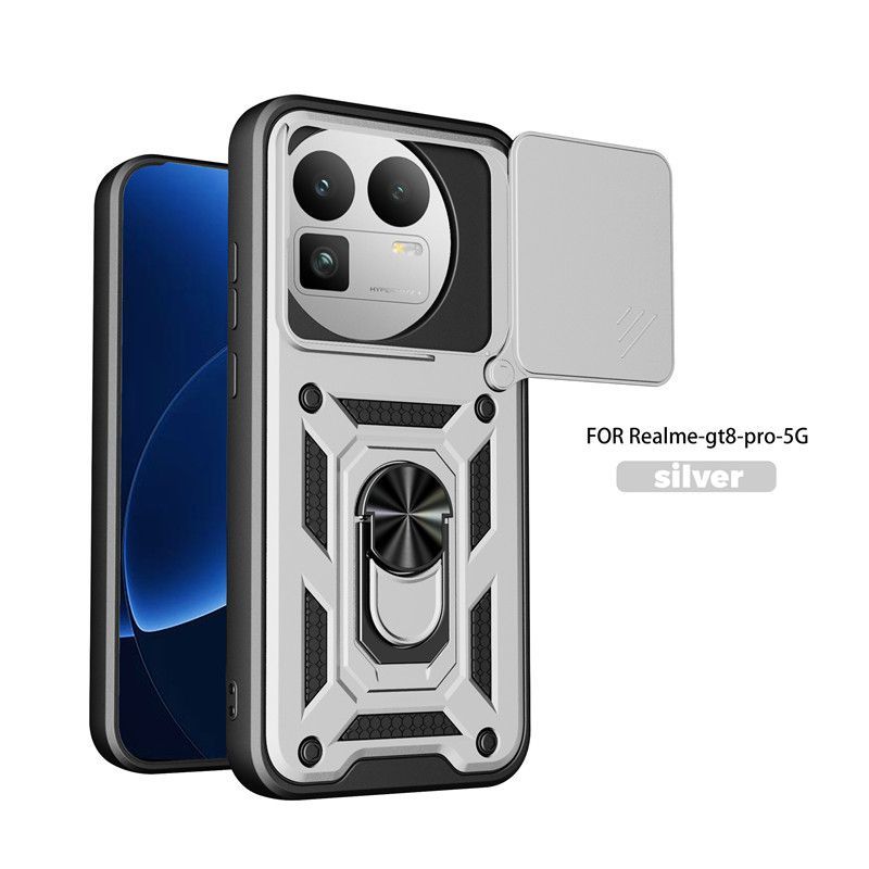 

For Realme GT8 Pro Case Realme GT8 Pro Cover Magnetic Ring Holder Armor Phone Case Slide Camera Protect Back Cover realme GT8 Pro