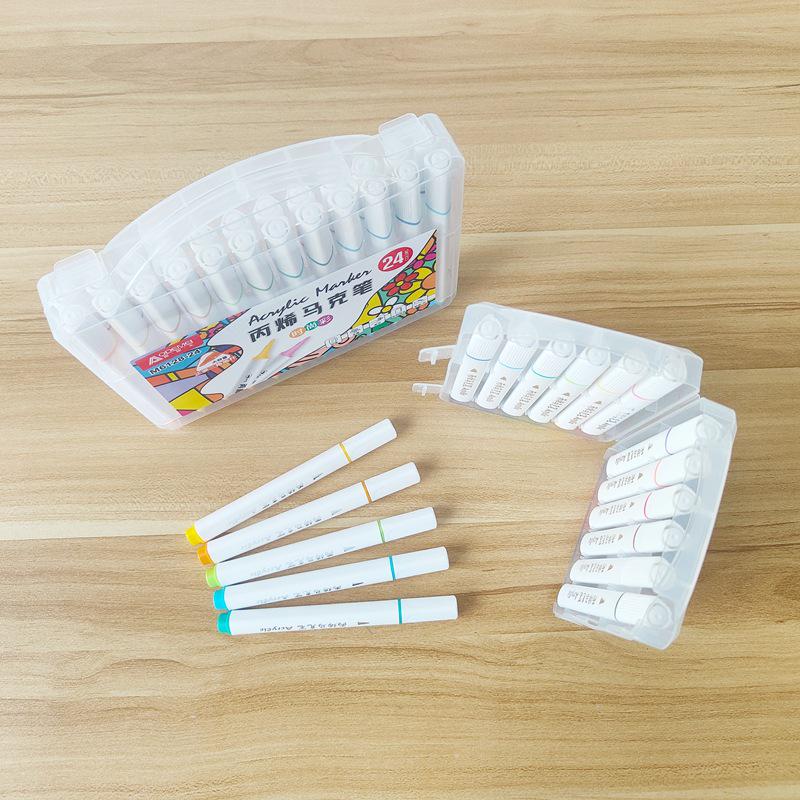 Haltungsverbessernde Acryl-Markerstifte - 24 Farben für Kunst von Schülern und Kindern, DIY-Notizbücher und zum Ausmalen