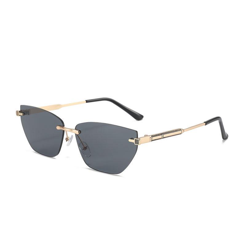 New Luxury Frameless Gradient Square Fashion Women Sunglasses  Casual All Match Street Fashion Metal Men Sun Glasses Uv400