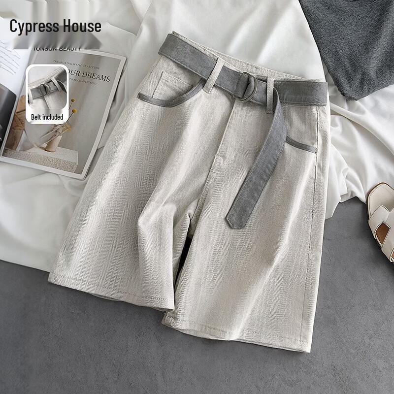 

Женские вымытые укороченные джинсы Si Bo She с широкими штанинами L