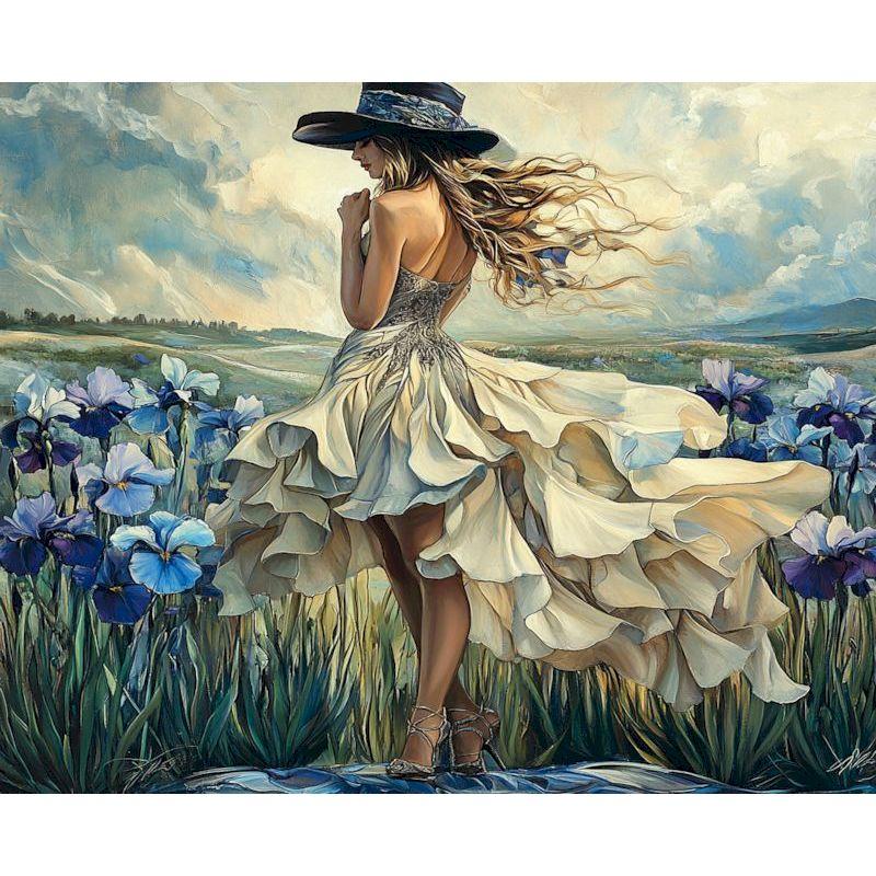 GATYZTORY Painting By Number Girl Portrait Kits DIY Frame Drawing On Canvas Flower Picture HandPainted Gift Home Decoration