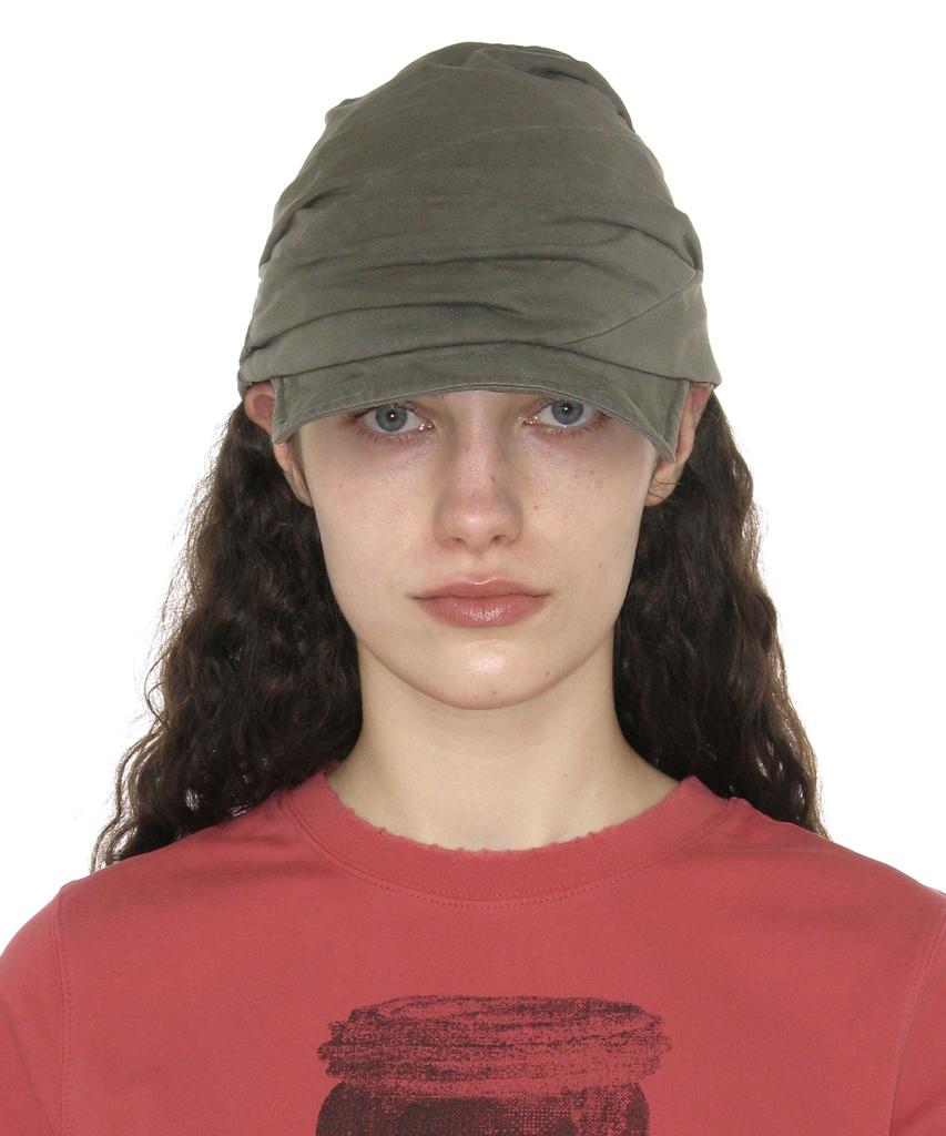 PARTIMENTO WOMEN Luched Drape Hat_Khaki Gray