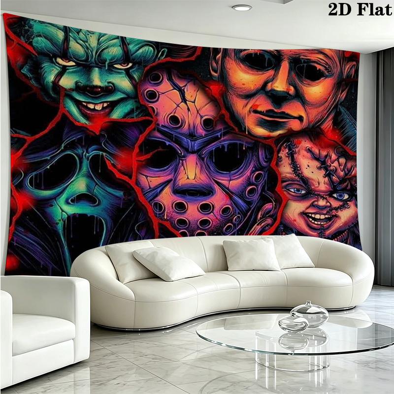 Chucky Wall Tapestry Aesthetic Wall Hanging Printed Fabric Blanket Decorative Tapestries for Bedroom Living Room Home Decor