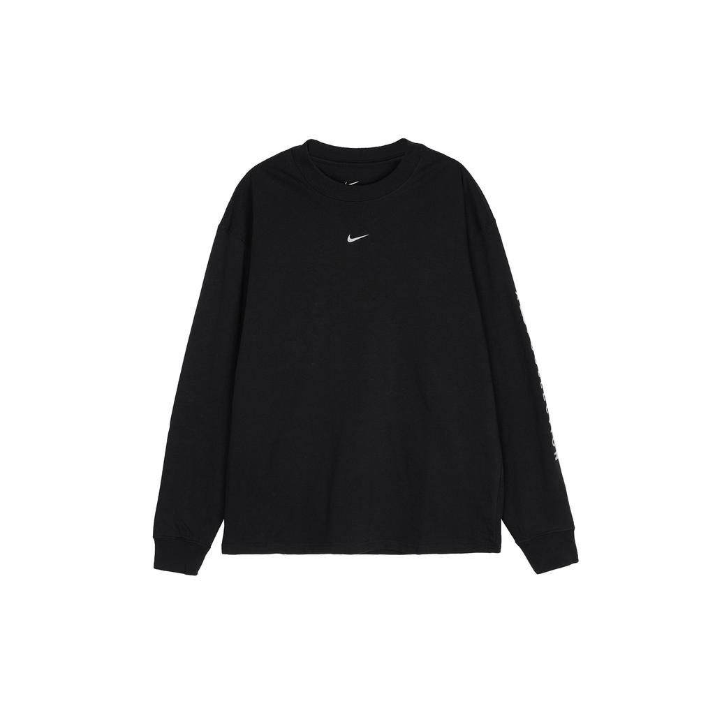 Nike Solid Color Crew Neck Long Sleeve T-Shirt Men Tops Black DJ6175-010