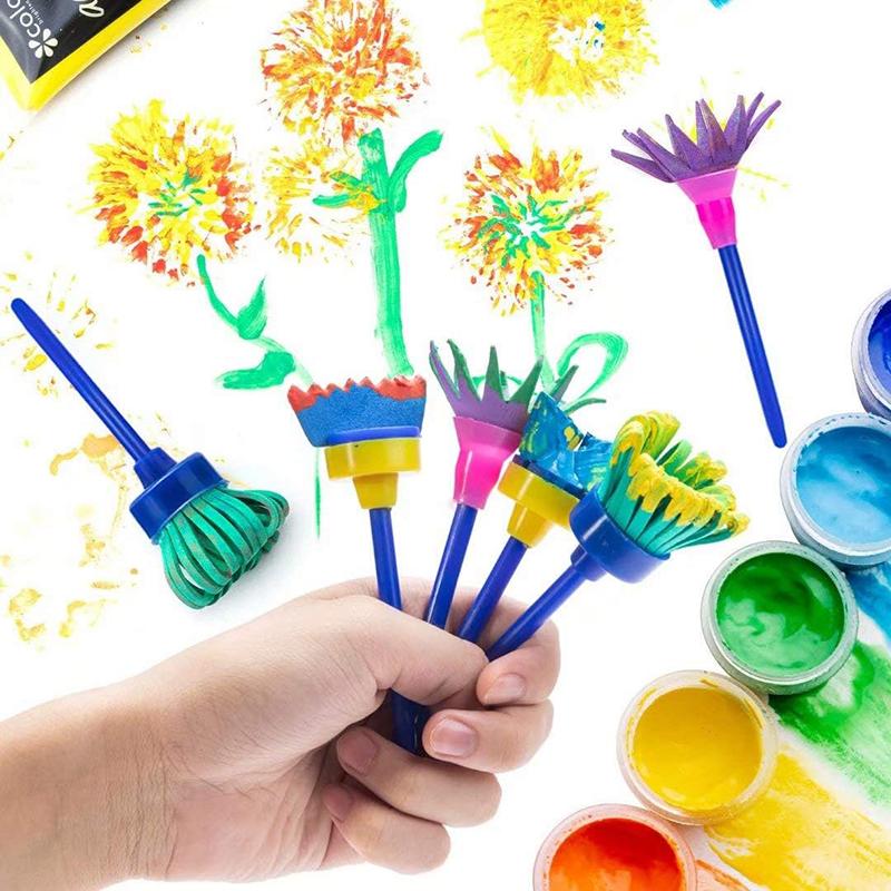 Sponge Brush Kit Children Drawing Toys Kid DIY Graffiti Tools Early Education Toys Parent-child Interaction Brain-boosting TMZ