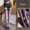 Sexy Summer Lace Women Stockings Lolita Tight Fitting Breathable Transparent Stockings Y2K Fashion Charm Purple Long Socks