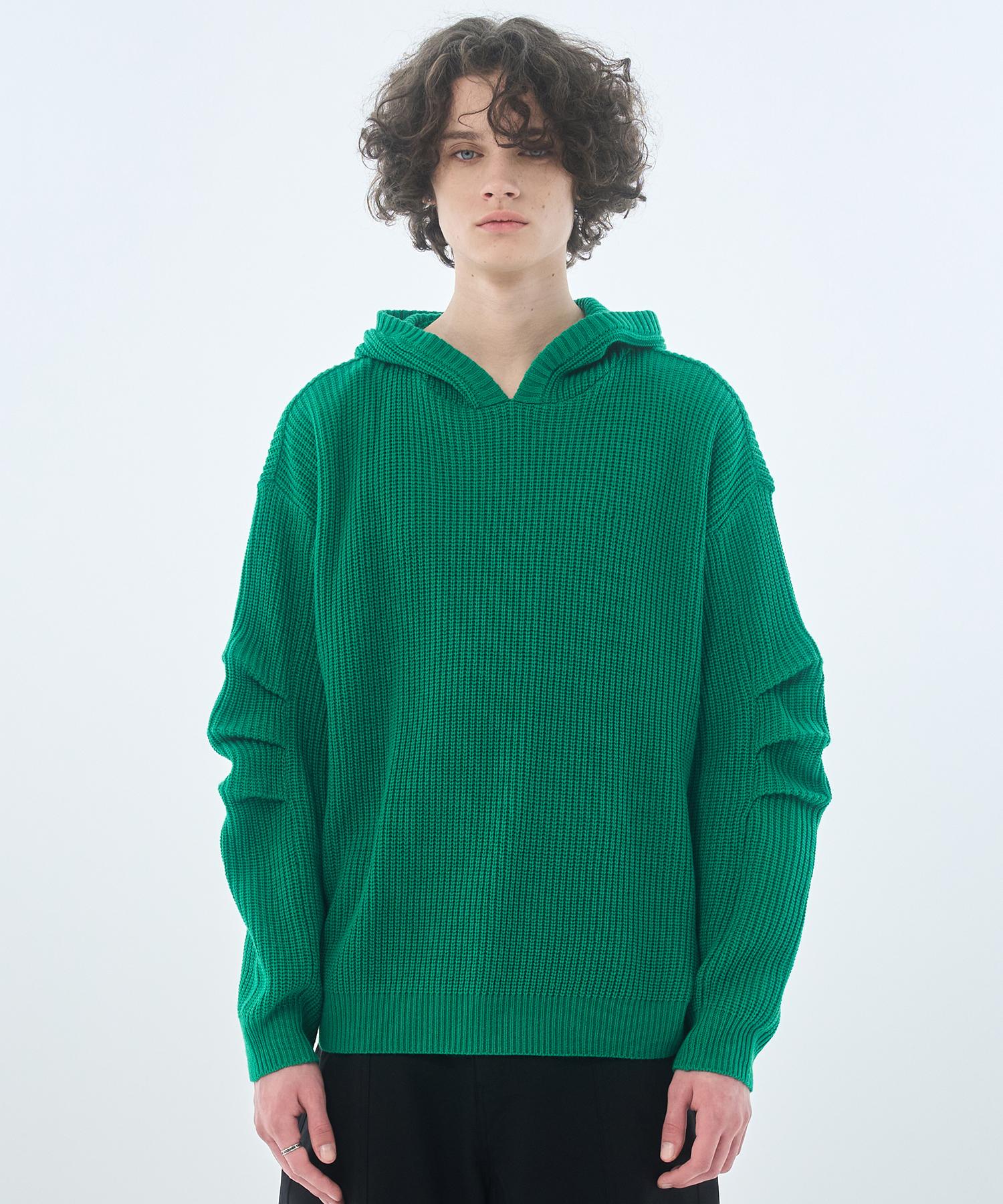 Zensai Oversized Hoodie Knit Green M