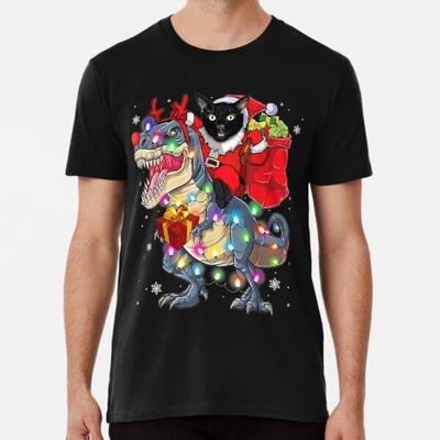 Cat Riding A Dinosaur T Rex Christmas Gifts  S To 5XL Made In the AU/USA T-Shirt