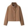 Kaslead New Arrival Women's Clothing Fashion Style Fashion All-Match Stand Collar Breasted Woolen Short Outwear
