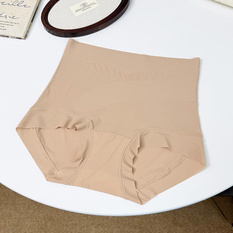 

Women Summer Ultra Thin Waffle Cool Breathable No Trace Postpartum Crotch and Belly Lift Hip Briefs XL тілесний