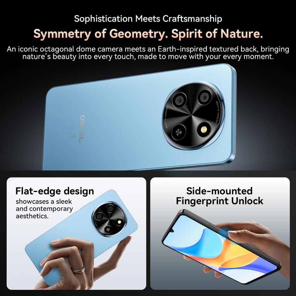 Oscal TIGER 8 Smartphone Android 15 120Hz (8+16)+128GB Octa Core 6.88" Ecran HD+ Telefon Mobil 5000mAh Telefon cu Încărcare Rapidă