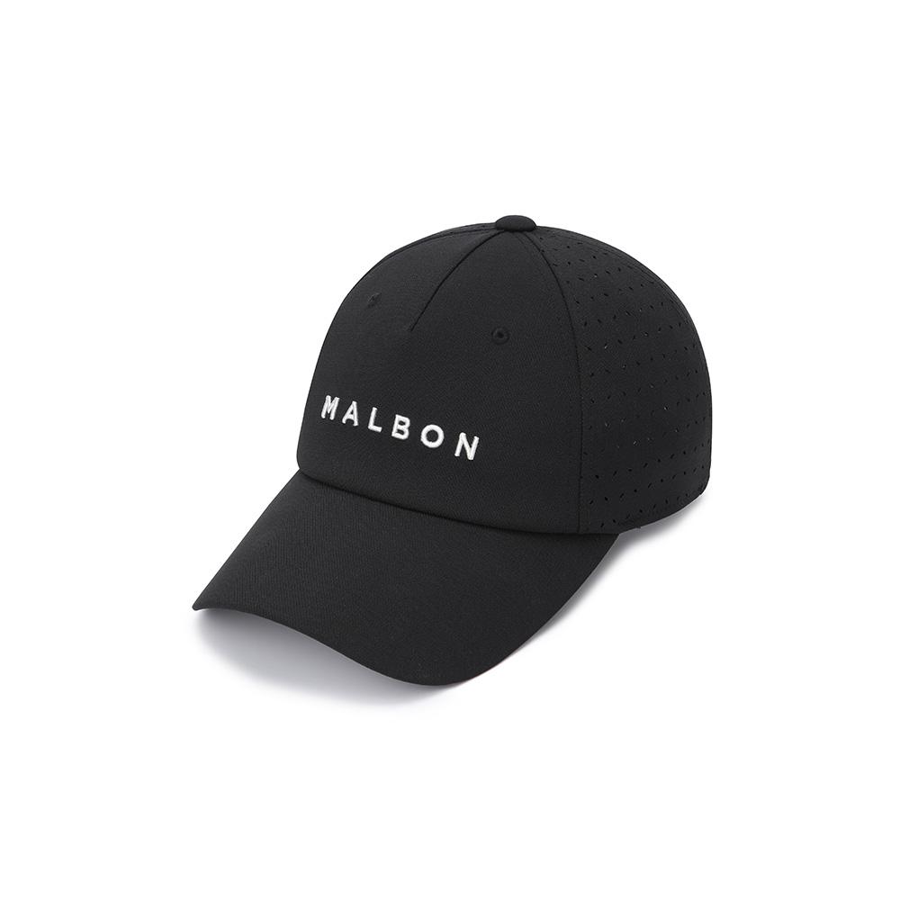 MALBON GOLF Malbon Lettering Perforated Ball Cap Black