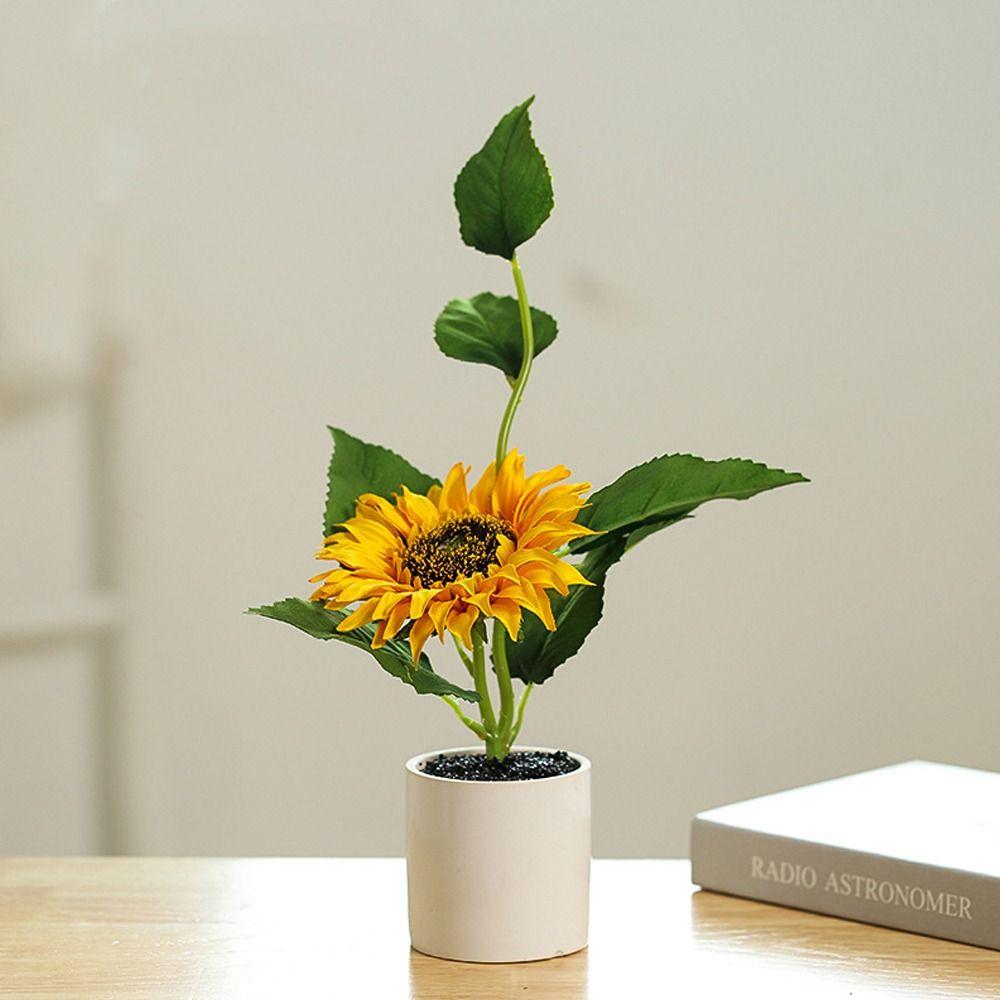 30cm Umělá slunečnice s květináčem Simulovaná květina Umělé rostliny Svatba Kytice