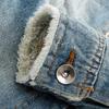 Men's  Winter Pocket Button Rinsing Flick Denim Hooded Jacket Top Coat