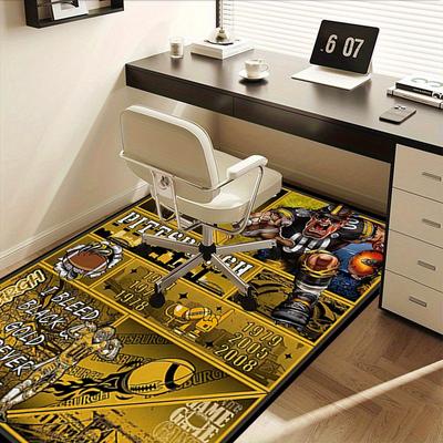 Kantoorvloerkleed Pittsburgh Steelers Geïnspireerd Voetbalfan Cadeau Bankkleed, Stoelmat ter Bescherming