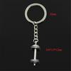 New Fashion Men 30mm Keychain DIY Metal Holder Chain Vintage Fitness Equipment Dumbbell 34x12x12mm Silver Color Pendant Gift