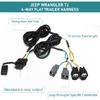 4-Way Flat Trailer Wiring Harness 55363 for 1998-2006 Jeep Wrangler TJ Vehicle-Side 4 Pin Trailer Towing Hitch Wiring for Jeep TJ 4 Prong Trailer