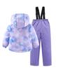 Hiheart Ski and Snowboard Wear Set for Down Jacket and Snow Flower Size 140 Kids' Girls, Pants, 2-Piece Set, Design,