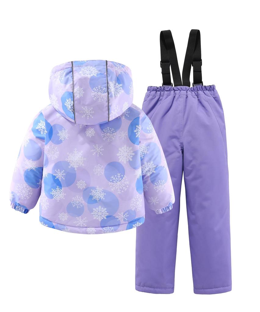 Hiheart Ski and Snowboard Wear Set for Down Jacket and Snow Flower Size 140 Kids' Girls, Pants, 2-Piece Set, Design,