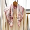 New Retro Lotus Satin Silk Scarf 61cm Square Scarf Literary Women Mulberry Silk Silk Satin Silk Scarf